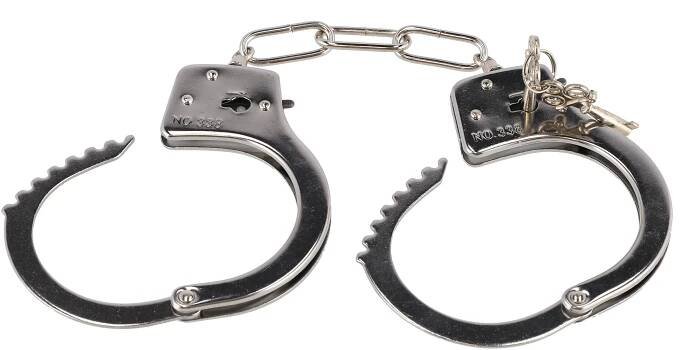 Pouta policejní kov 17cm s klíčem na kartě