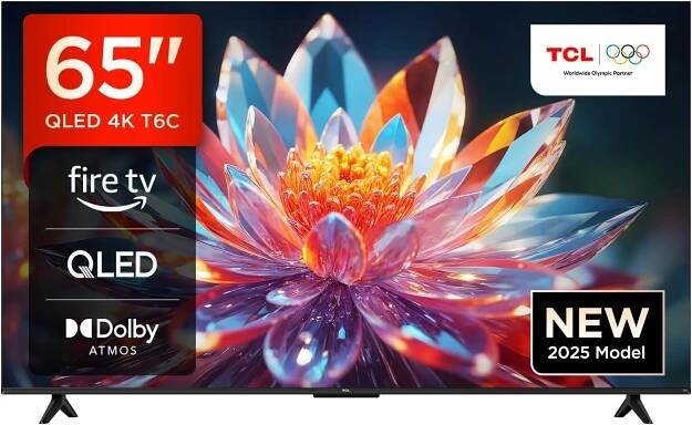 TCL 55T6C 55palcový QLED televizor, 4K UHD Fire TV, HDR10+, Dolby Vision & Atmos, Smart TV s hlasovým ovládáním pomocí Ale...