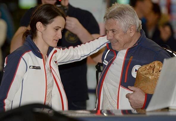Martina Sáblíková s trenérem Petrem Novákem