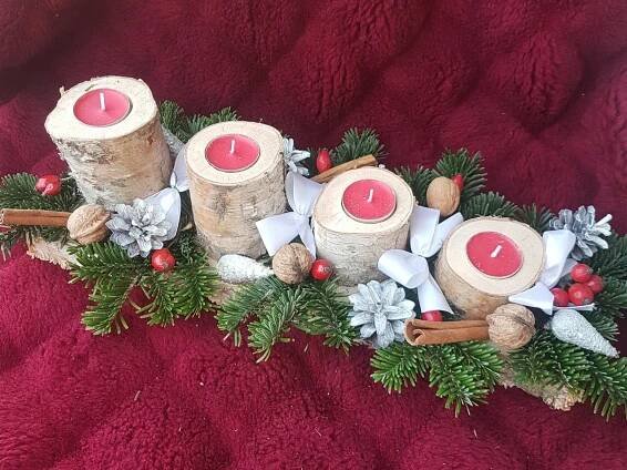 VÁNOČNÍ DEKORACE BÍLO-ČERVENÁ, DEKORACE, ADVENT