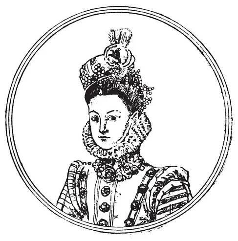 Infanta Isabella, 1566-1633, ona byla suverénní španělského Nizozemska v Nizozemí a na sever od moderní Francie, vintage kreslení čar nebo gravírování obrázku — Ilustrace