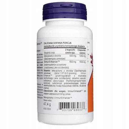 NOW FOODS BETA GLUCAN Z IMMUNENHANCER BETA GLUKANY 250 mg IMUNITA 60k Značka Now foods