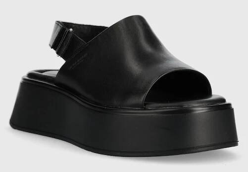 Kožené sandály Vagabond Shoemakers COURTNEY dámské, černá barva, na platformě, 5534-001-92