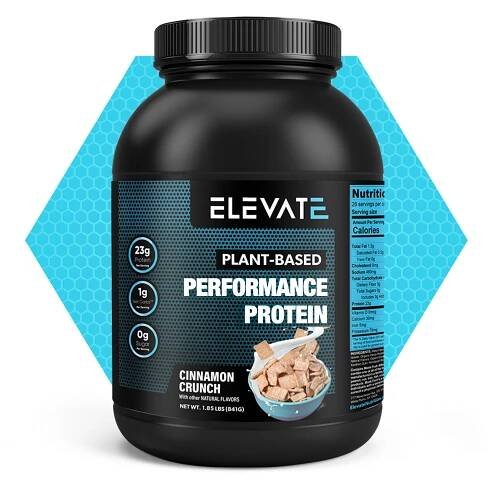 plant based performance protein cinnamon crunch by Elevate 4