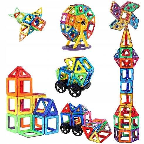 STAVEBNICE 3D VZDĚLÁVACÍ MAGNETIC TILES 104el DÁREK - Allegro