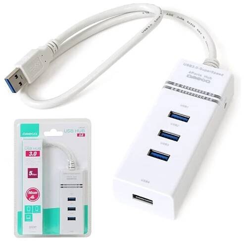 Omega OUH34W USB3.0 rozbočovač HUB 4 PORT bílá