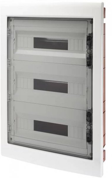 GEWISS GW40610BD Rozvodnice 40 CDKi pod omítku, 54M, IP40, vč. svorkovnice, bílá, s dvířky, vyjímatelný rám