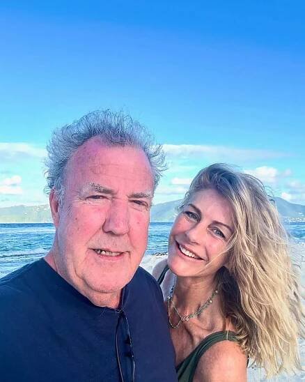 Jeremy Clarkson and Lisa Hogan at the beach.