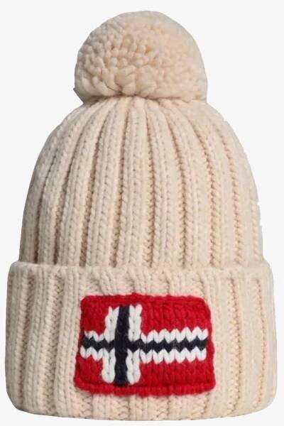 Kulich Napapijri Beige Knitted Pom-Pom Beanie Béžová | NP0A4GKBN1J1
