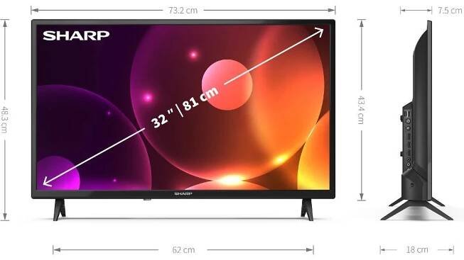 32FA2E HD READY TV T2/C/S2 SHARP LED televize