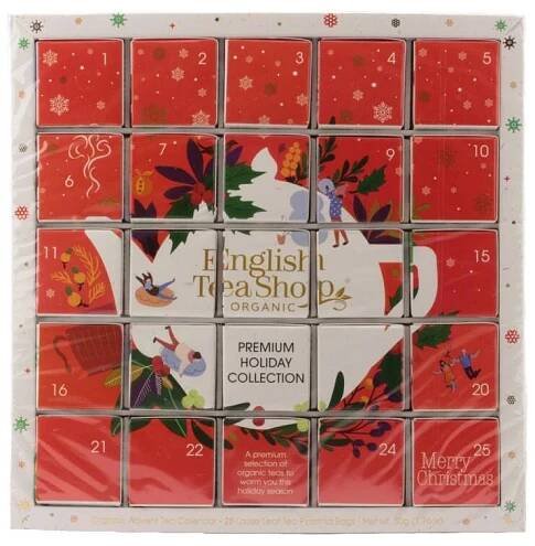 English Tea Shop Červený adventní kalendář Puzzle, 25 pyramidek