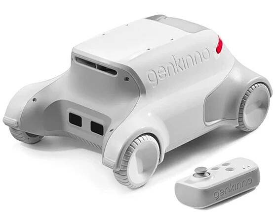 Genkinno P1 Cordless Robotic Pool Vacuum Cleaner, 100W Motor, 2.4L Water Tank, Quick Disassembly Filters, Smart Navigation Pool Vacuum, Self-Parking, Remote Control, Max 240 mins working time, for Swimming Pools up to 150 m²