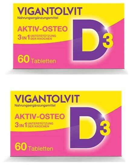 Vitamin D3 1000 I.E. VIGANTOLVIT Osteo mit K2, Kalzium für Knochen*
