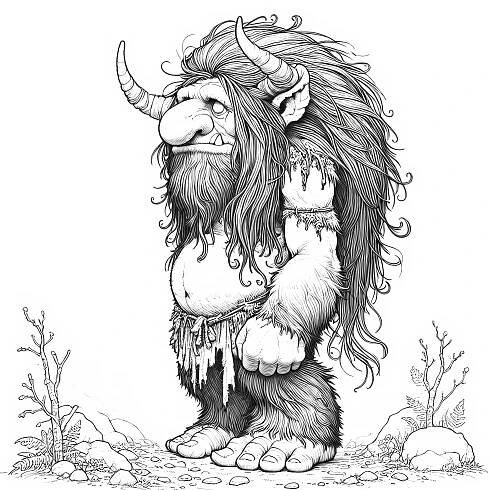 Troll omalovánka: Detailní a zdarma ke stažení