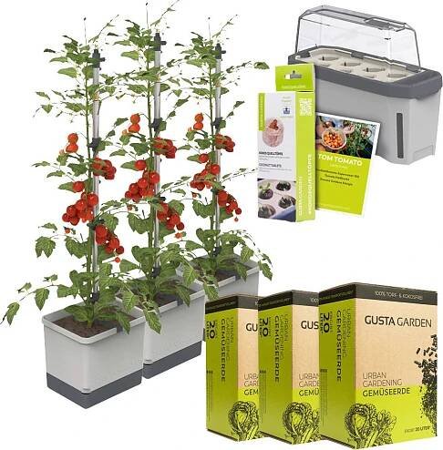 Gusta Garden Tomaten-Power-Set 9-teilig hellgrau TOM TOMATO / HARRY HERBS / Zubehör / W07067 Nádoba na rostliny