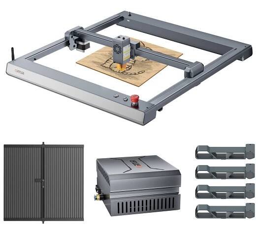 Ortur Laser Master 3 10W Lasergraver + 448x400mm Laser Schneiden Aluminium Arbeitstisch + OAP1.0 Laser Luft Assist Pump + 4pcs FFT1.0 faltbare Füße