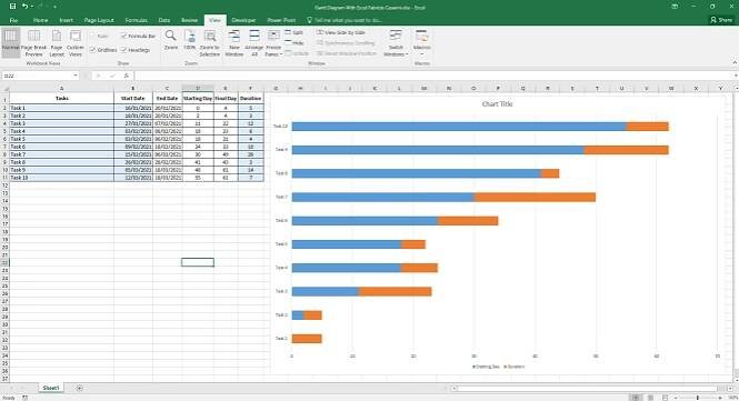Gantt Diagram with Microsoft Excel