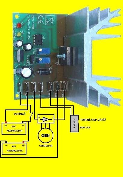 PWM Regulace regulátor elektrárny 12V 24V 25A / 30A - VDK Elektronika