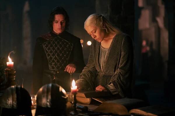 Harry Collett as Jace and Emma D'Arcy as Rhaenyra in 'House of the Dragon' Season 2 Episode 5 - 'Regent'