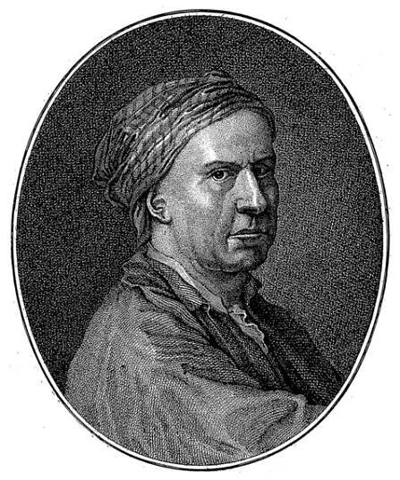 Portret van Guillaume-Thomas Francois Raynal, Francois Huot, podle Francoise Bonnevilla, c. 1782 - 1803, vinobraní. — Stock obrázek