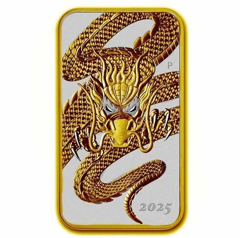 Stříbrný slitek Rectangle Dragon 1 oz 2025 - Silverstar.cz