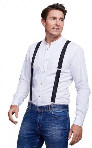 Pánské trendy šle (kšandy) Lerros Viliam - černá - Kabelečky.cz