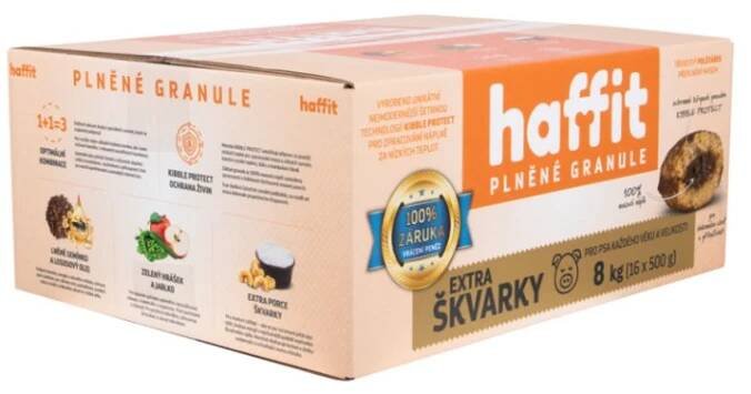 Haffit plněné granule Extra škvarky 8 kg