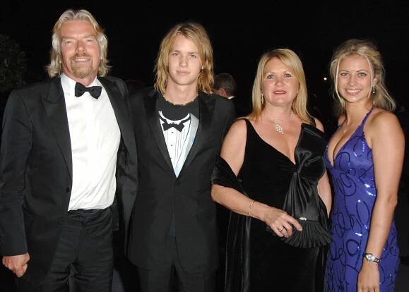 Richard Branson, Sam Branson, Joan Branson and Holly Branson.