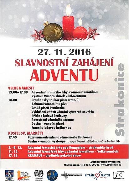 SLAVNOSTNÍ ZAHÁJENÍ ADVENTU | Koncert | Akce | Strakonice