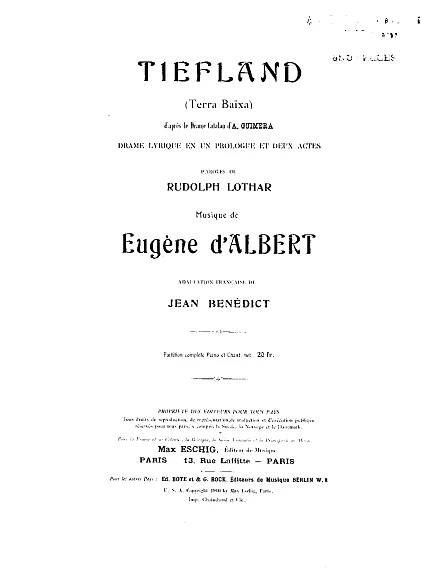 Tiefland, Op.34 (Albert, Eugen d') – IMSLP