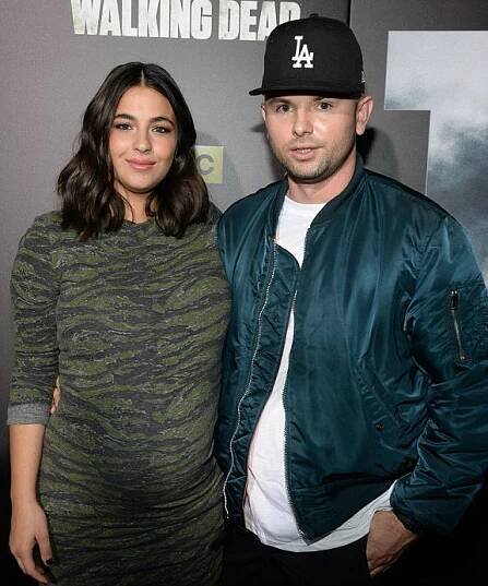Pregnant Alanna Masterson with her boyfriend Brick Stowell