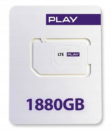 Internet Mobilny PLAY LTE 5G 1880GB na ROK na 365 dni Karta SIM do Routera