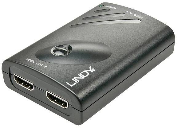 LINDY 38409 DisplayPort / HDMI konvertor [1x zásuvka DisplayPort - 2x HDMI zásuvka] černá