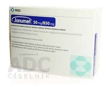 JANUMET 50 MG/850 MG  196X50MG/850MG Potahované tablety (Cukrovka)
