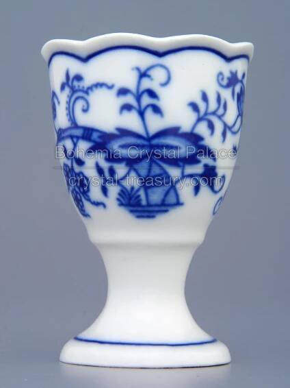 Cibulák kalíšek na vejce bez podstavce originální cibulákový porcelán Dubí, cibulový vzor, - Cibulák Dubí originální