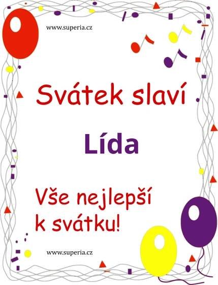 Lída (16. září), blahopřání, gratulace, přání k svátku, jmeninám, obrázek s textem. Liduška, Lidunečka, Lidunka, Liduše, Lidušinka, Lidka, Liduš