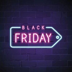 Black Friday neon sign vector — Illustration