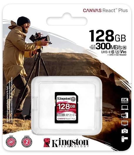 Kingston Canvas React Plus paměťová karta SD 64 GB Class 10 UHS-II