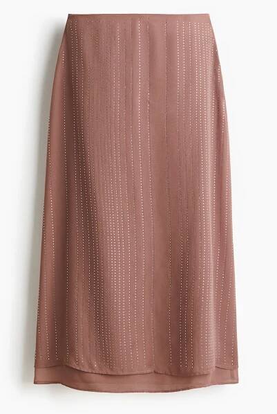 Šifonová sukně zdobená štrasem - Starorůžová - ŽENY | H&M CZ 3