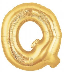 Fóliový balonek 101 cm, písmeno "Q", zlatý