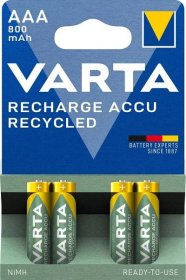 VARTA Recharge Accu Recycled AAA 800 mAh 4 ks