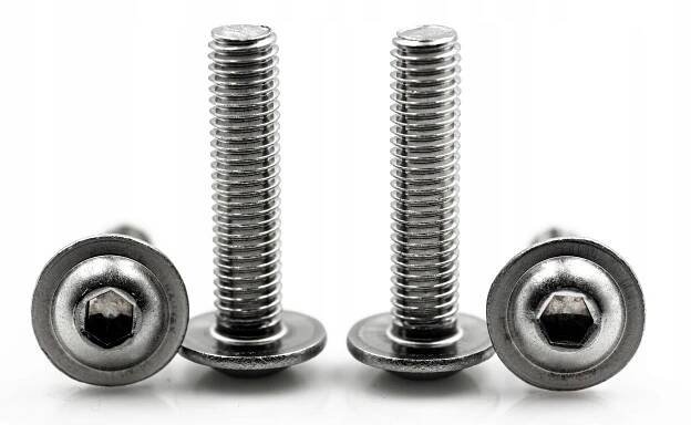 M6X20 ŠROUB IMBUS AMPULOVÝ PRO VĚTRÁKY PŘÍRUBOVÝ NEREZ 7380F (10) Průměr 6 mm
