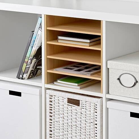 KALLAX Insert with 4 shelves - pine 33x33 cm