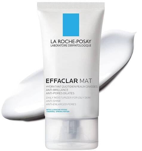 La Roche-Posay Effaclar Mat Oil-Free Mattifying Moisturizer for Face, Facial Moisturizer For Oily Skin, to Reduce Oil and Minimize Pores, Moisturizing Shine