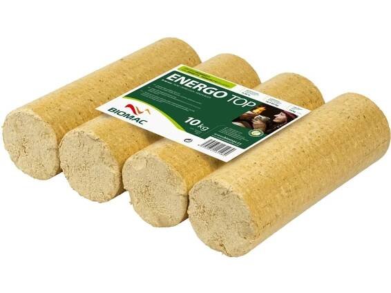 DŘEVĚNÉ BRIKETY ENERGO TOP - balík 10kg