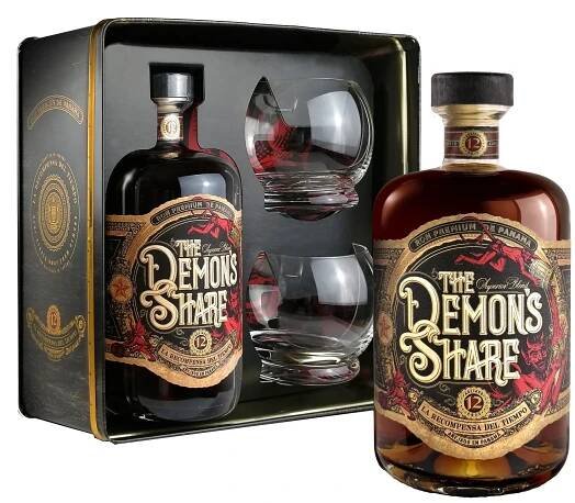 The Demons Share Rum 12 Y.O. Glass Set