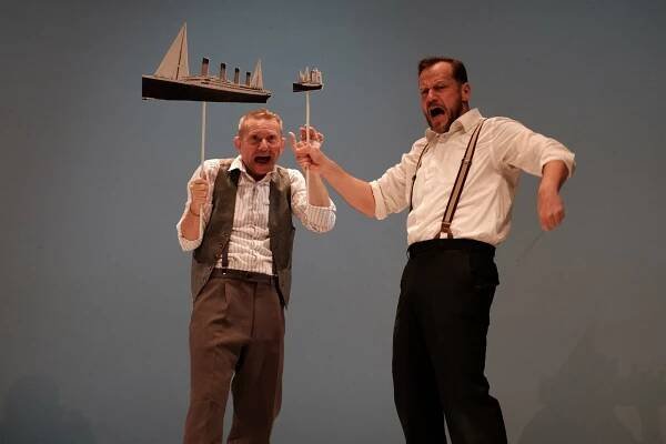 Filip Blažek a Miroslav Vladyka během zkoušek komedie Titanic v Divadle Kalich