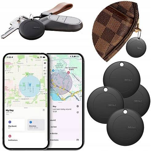 4x GPS lokátor MiTag MiLi DUO Android iOS pro batoh na klíče od zavazadel