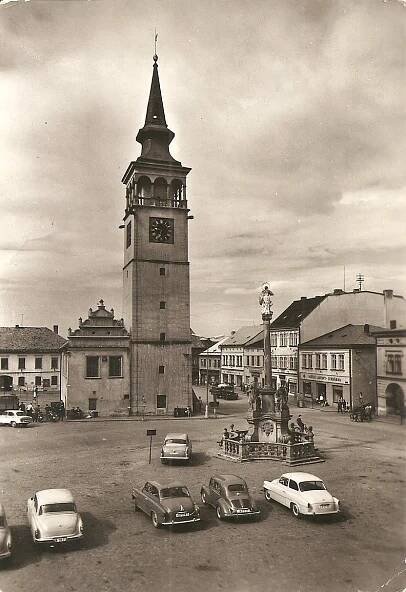 DOBRUŠKA - náměstí - radnice - Rychnov nad Kněžnou - Pohlednice místopis
