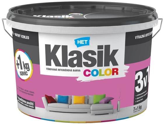 Tónovaná disperzní otěruvzdorná barva HET Klasik COLOR purpurový 7+1 kg | ecolor.cz